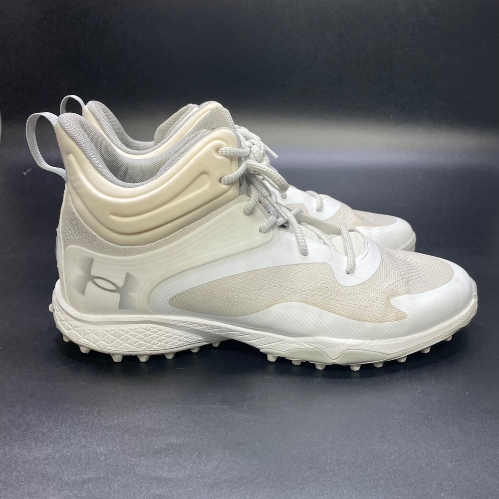 Under Armour Harper 7 Mid Turf Baseball Cleats Mens 13 White 3028152-100